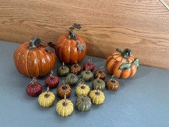 Pumpkins, Candles, 16 Name Card Holders