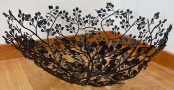 Mid Century Black Metal Decorative Bowl