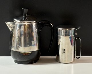 Faberware Perculator And Guido Bergman Dispenser Creamer Lot