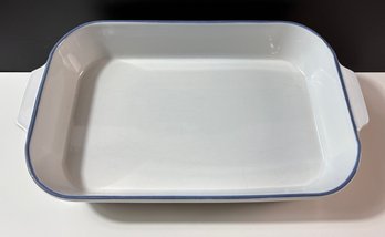 Pfaltzgraff 2QT Rectangular Baker Sky Blue Trim Brownie Pan Casserole Oven