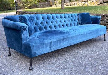 A Modern Tufted Chenille 'Edmond' Elongated Sofa By Tyler Hays' BDDW