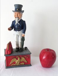 Cast Iron Uncle Sam Mechanical Bank