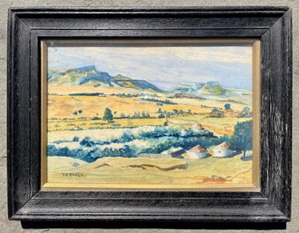 A Small Vintage Watercolor On Paper - Landscape - Framed - Signed V.O. Nagle - 13 X 10