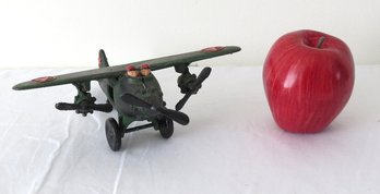 Cast Iron Toy Fixed Wing Fighter Plane