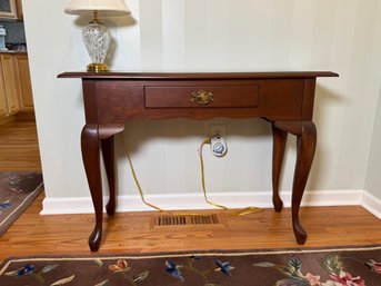 Vintage Queen Anne Style One Drawer Console Sofa Table