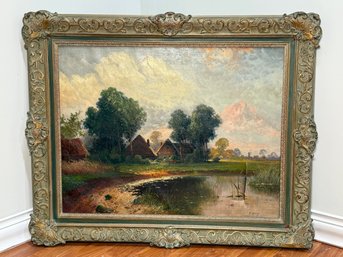 Antique Franz Waldegg Landscape Scene Signed Original Oil Painting