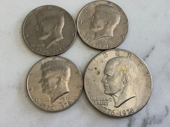 1776-1976 Kennedy Half Dollar & Eisenhower One Dollar Coin Lot #116