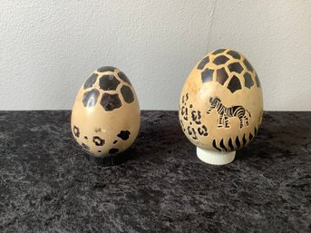 Pair Of Decorative Eggs Made In Kenya