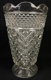 Large Crystal Glass Pedestal Vase