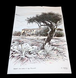 'Casa Natale Di Luigi Pirandello' Lithograph By Andrea Carisi 10/2001