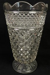 Large Crystal Glass Pedestal Vase