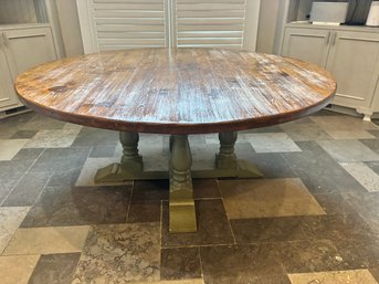 Grand French Country 72' Round Pine Dining Table