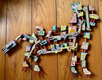 Dog - Painted Wood Assemblage Art - Signed KAG