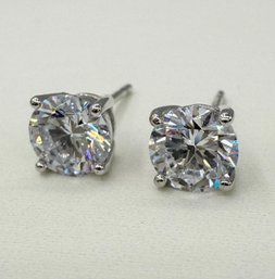 Sterling Silver CZ Stud Earrings