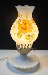 Vintage 1960's Hobnail Milk Glass Table Lamp