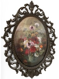 Oval Metal Framed Wall Art