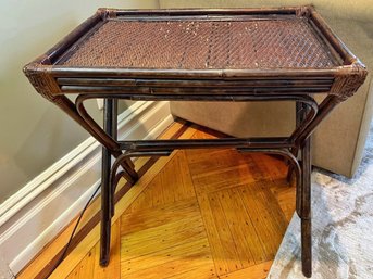 Rattan And Bamboo Side Table