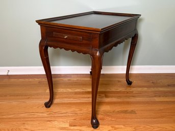 Vintage Cherry Tea Table With Pull Out Tray Drawers