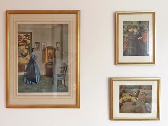 Three Framed Wall Art, One Signed