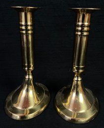 Vintage Brass Colored Candlestick Pair