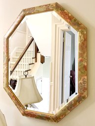 Beveled Edge Octagon Floral Mirror