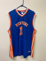 NEW YORK KNICKS #1 EB SPORTS STITCHED NBA BASKETBALL JERSEY SIZE Xl