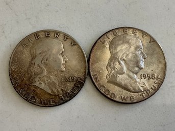 1949 & 1958 Franklin Half Dollar Coin Lot #162