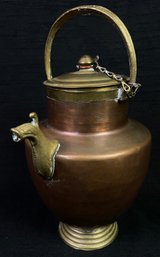 Antique 19th Century Indian Copper & Brass Water Ewer