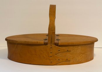 Gorgeous Large Shaker Birdseye Maple Bentwood Sewing Box With Handle