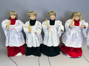 Lot Of 4 Animated Caroler Figures
