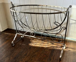 Vintage French Cast Iron Cradle/Rocking Crib,  Circa 1950's