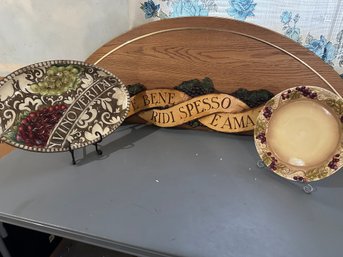 3 Pc.  Tuscan Lot With Wall Hanging