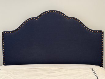 Queen Size Upholstered Headboard With Nailhead Stud Design And Frame