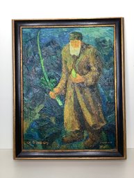 Signed Oil On Canvas Of A Bearded Man 'CH Goldberg'