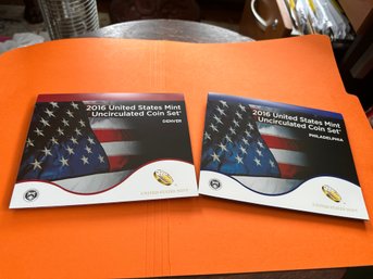 2016 U S Mint Uncirculated Coin Set From Denver & Philadelphia Mint  - Orig. Packaging & COA