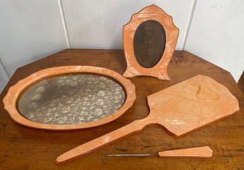 Four Piece Celluloid Dresser Set Circa 1920's