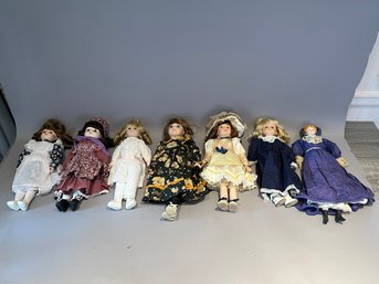 Lot Of 7 Porcelain Dolls