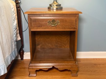 Vintage One Drawer Solid Maple Wooden Nightstand