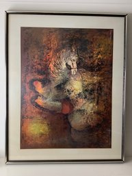Framed Print Of Horse Orange/yellow 'Epreuve D'artiste'