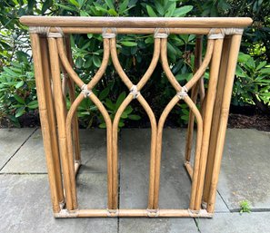 McGuire Rattan And Oak Side Table C. 1970s. - Lg