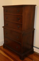 MCM Mahogany Veneer Chest On Chest