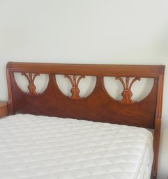 Mid Century Henredon Carved Mahogany Queen Headboard