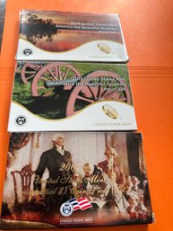 U S Mint 2013 & 2015 America The Beautiful Quarters Proof Set & 2007 Presidential $1 Coin Proof Set