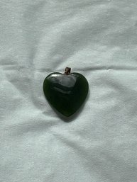 Jade Heart Pendent With 14k Yellow Gold Hook