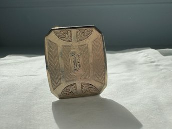 Vintage Belt Buckle Made By Wells, Marked As 'Gold Filled