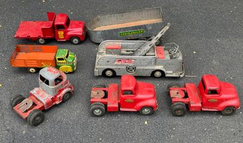 Collection Of Seven Vintage Diecast Trucks