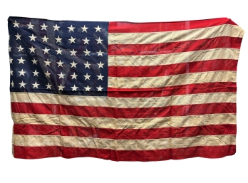 Vintage 48 Stars U.S Flag, Made By Bull Dog Bunting, 3 X 5 Feet.  RW - A1