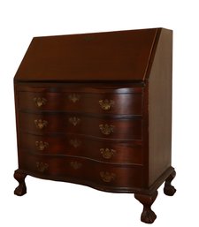 MCM Maddox Tables Mahogany Chippendale Style Drop Front Desk With Key