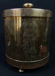 Vintage Gold Colored Pressed Ice Bucket