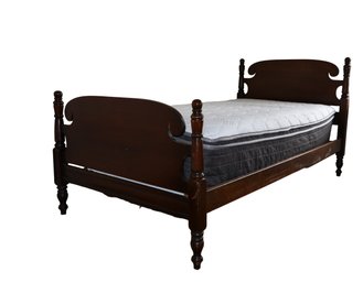 Mahogany Cannonball Twin Size Bed Frame